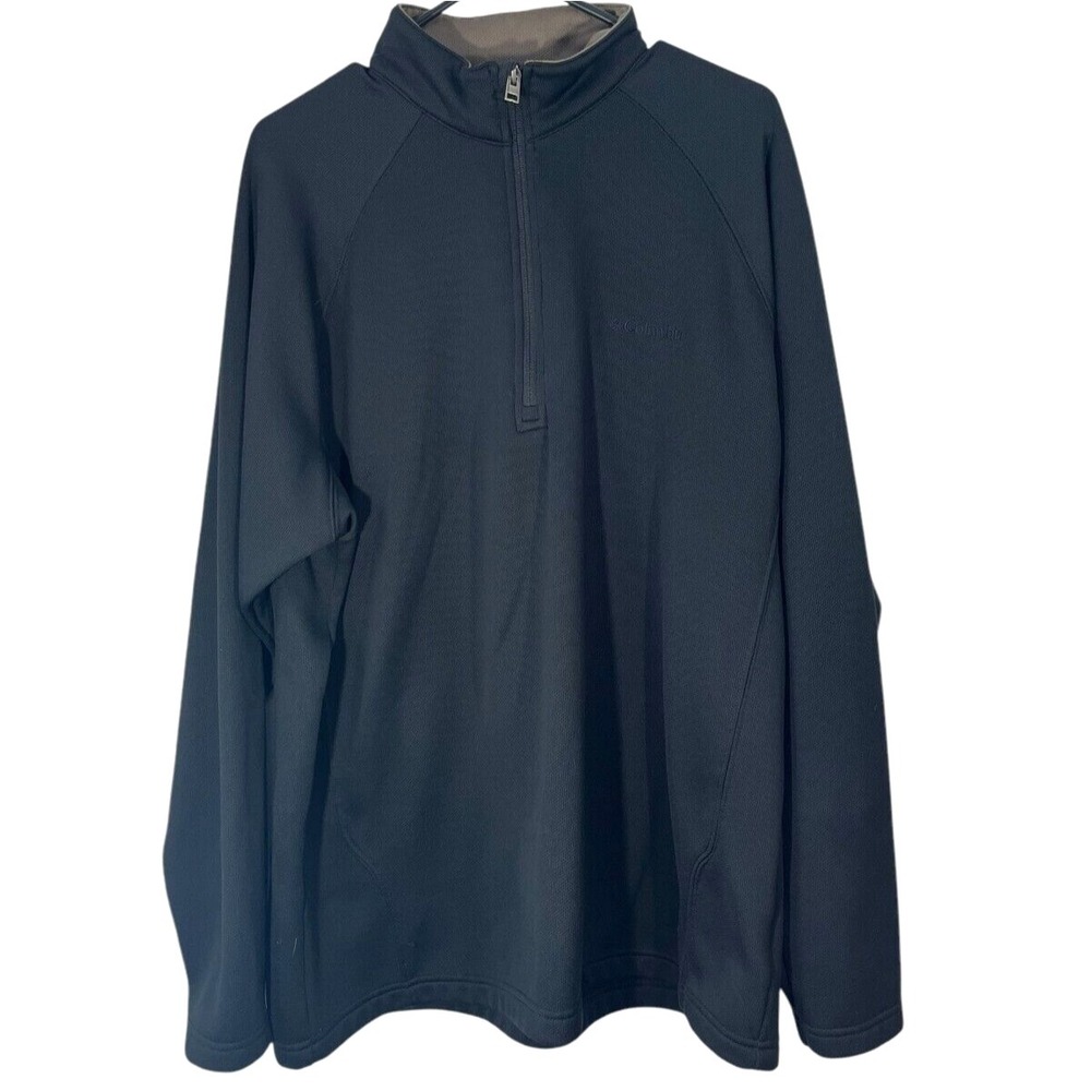 Columbia Men's 1/4 Zip Pullover Sweater - Sweatshirt Fleece Lined XL Black